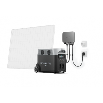 Комплект EcoFlow PowerStream - мікроінвертор 600W + зарядна станція Delta Pro, код: 1836